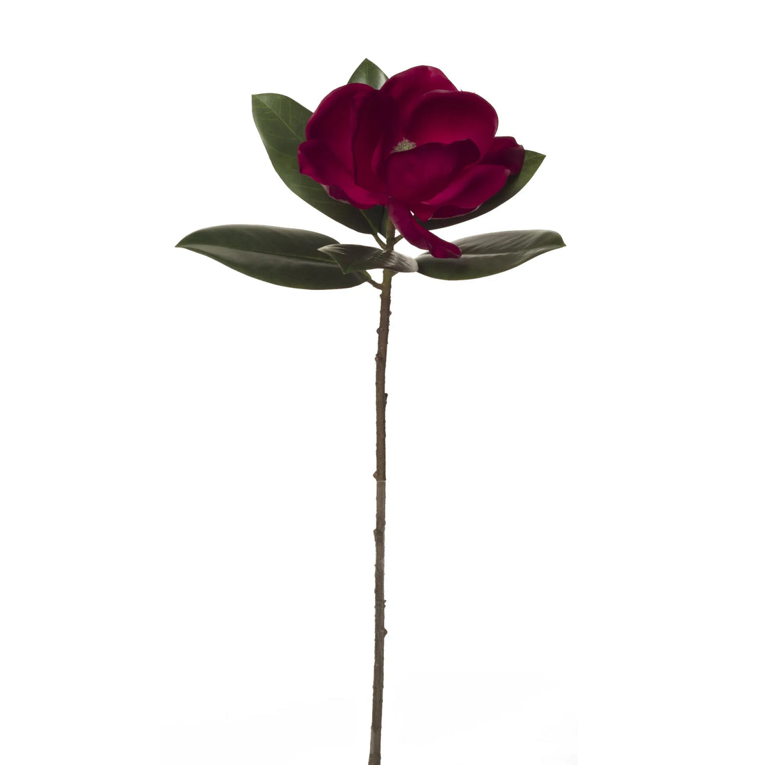 Magnolia artificial de 61 cm, color burdeos