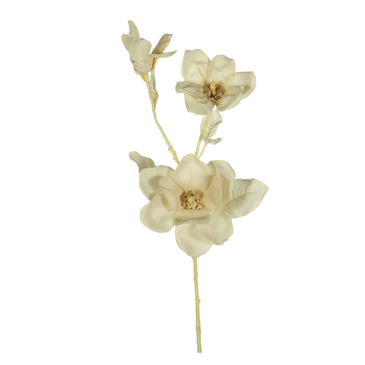 Magnolia artificial de 82 cm, color crema
