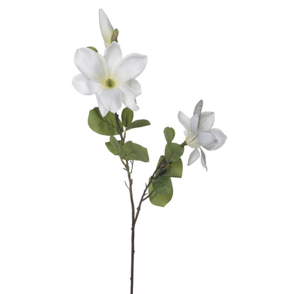 Magnolia artificial de 87 cm, color blanco