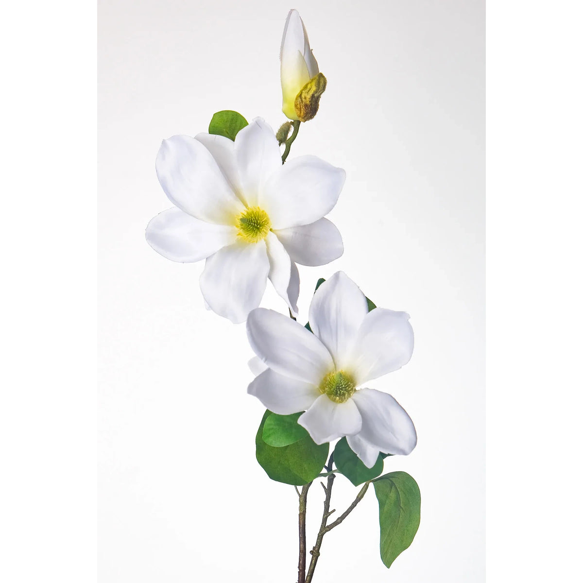 Magnolia artificial de 87 cm, color blanco