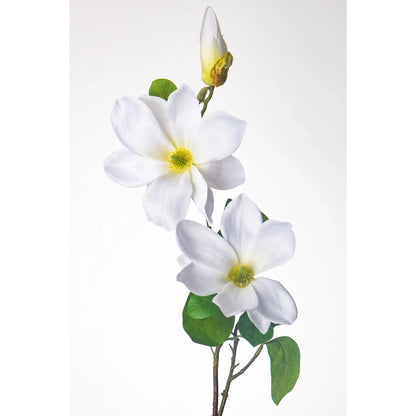 Magnolia artificial de 87 cm, color blanco