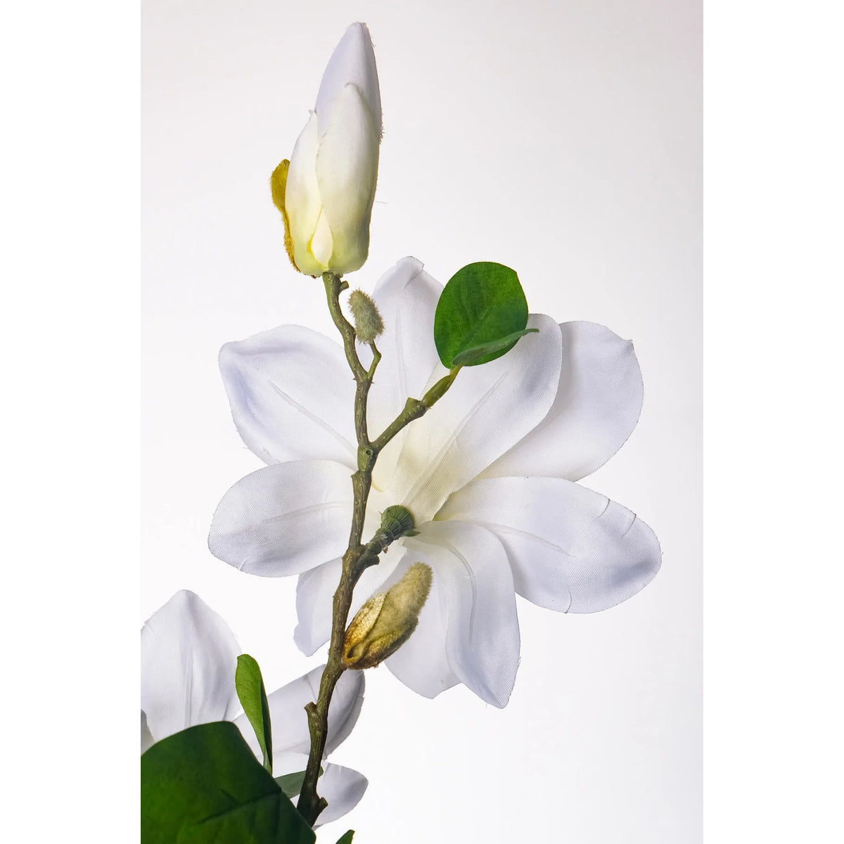 Magnolia artificial de 87 cm, color blanco