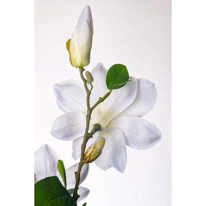 Magnolia artificial de 87 cm, color blanco