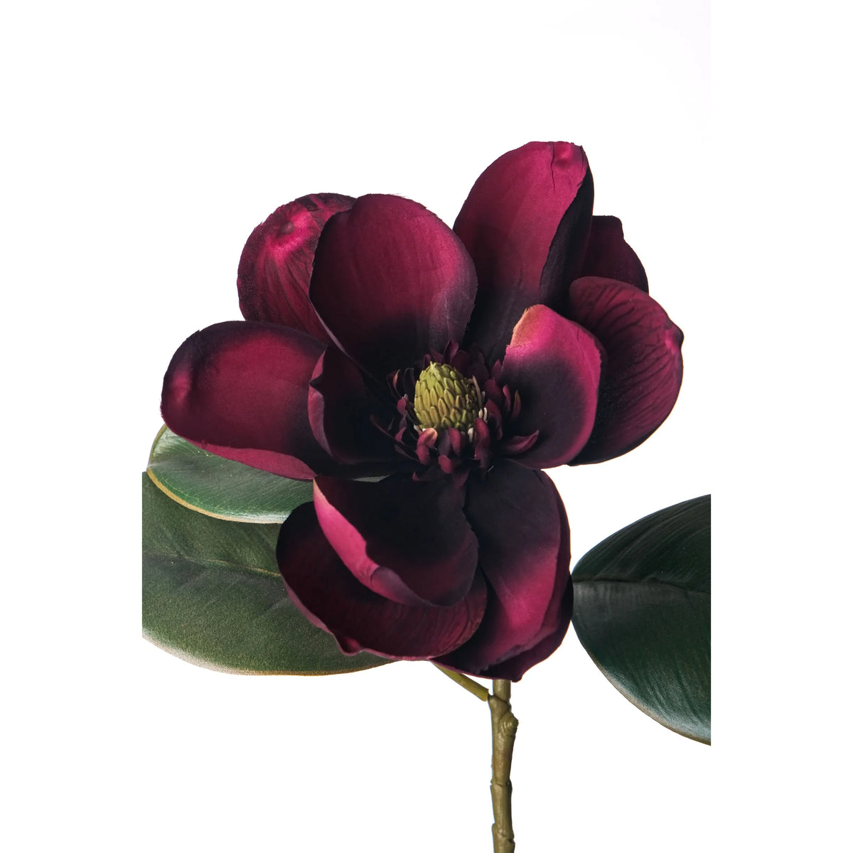 Magnolia artificial Otoñal de 73 cm, color burdeos