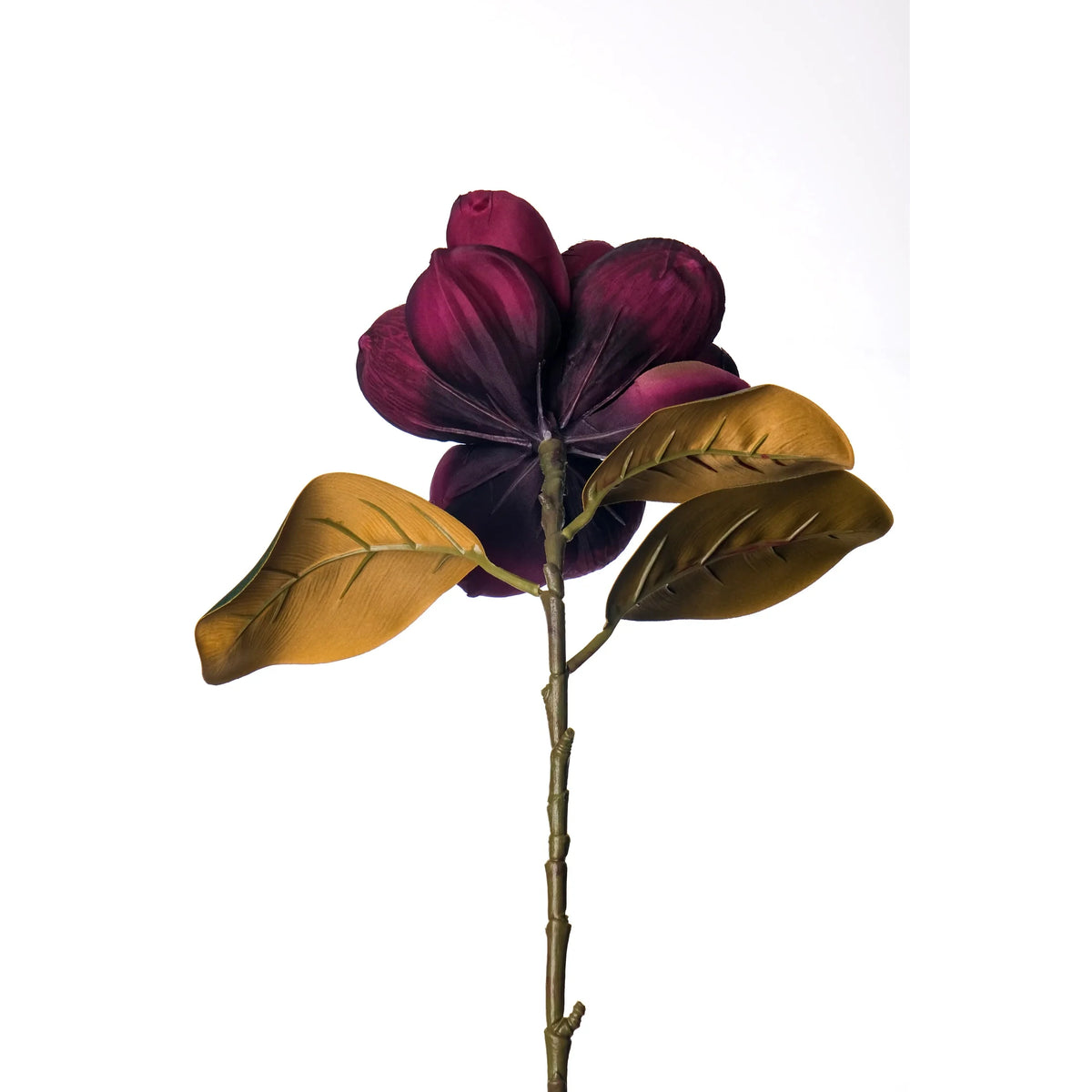 Magnolia artificial Otoñal de 73 cm, color burdeos