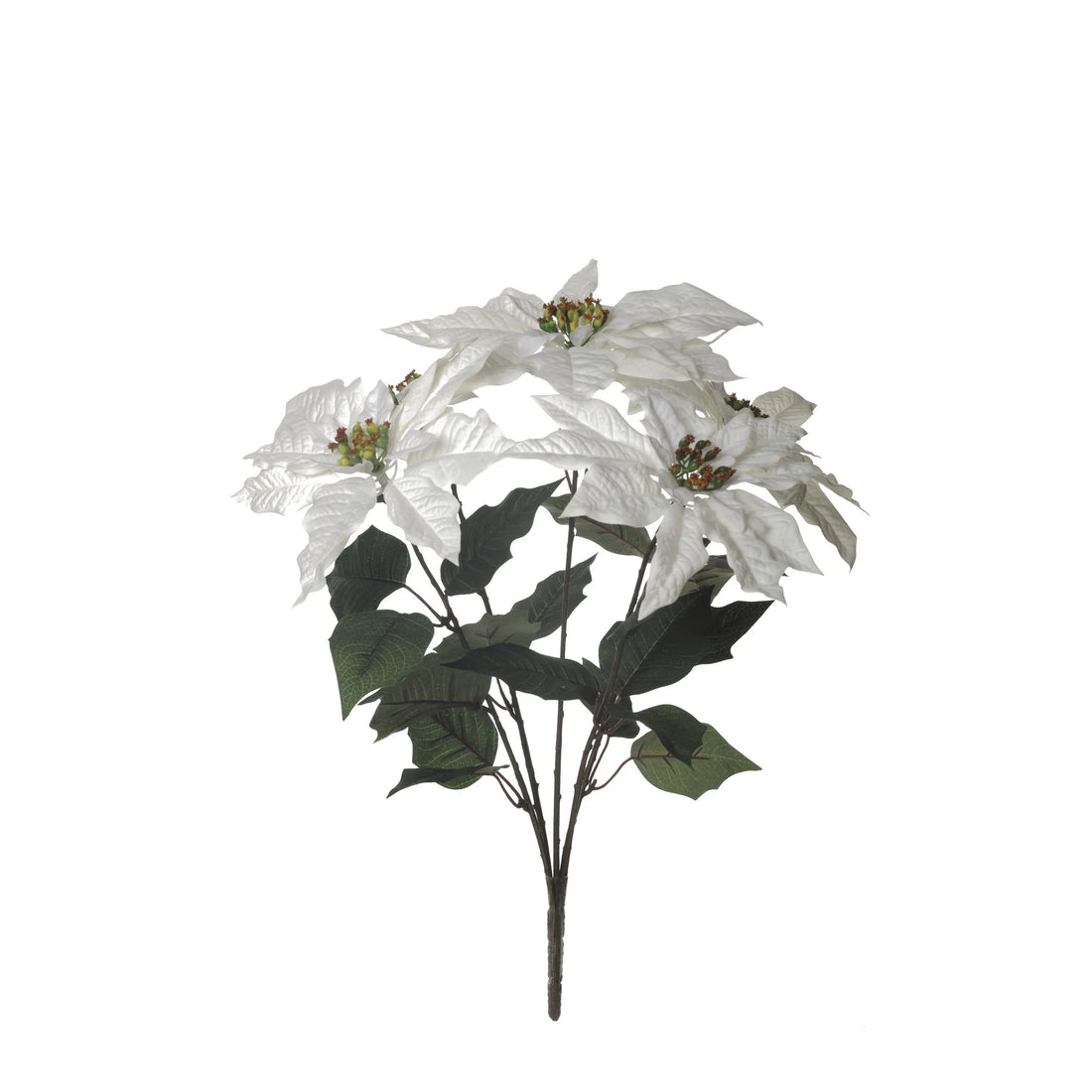 Mata de Flor de Pascua artificial de 56 cm, color blanco