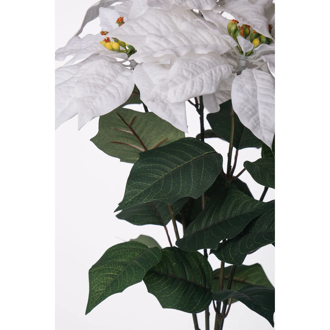 Mata de Flor de Pascua artificial de 56 cm, color blanco