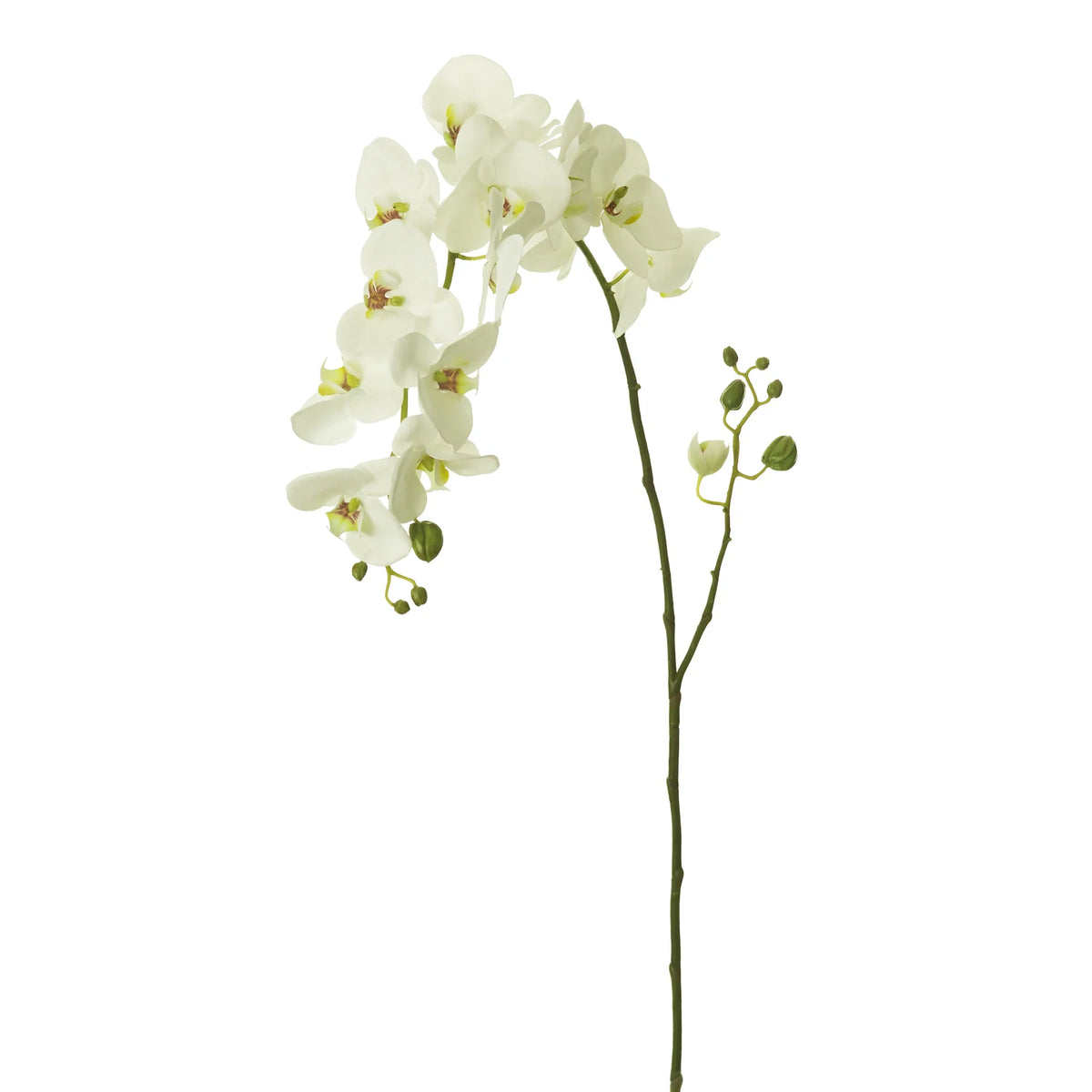 Orquídea Phalaenopsis artificial de 140 cm, color blanco