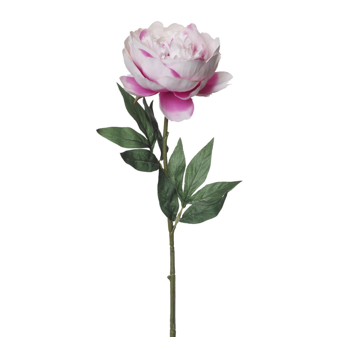 Peonía artificial de 50 cm, color rosa y blanco