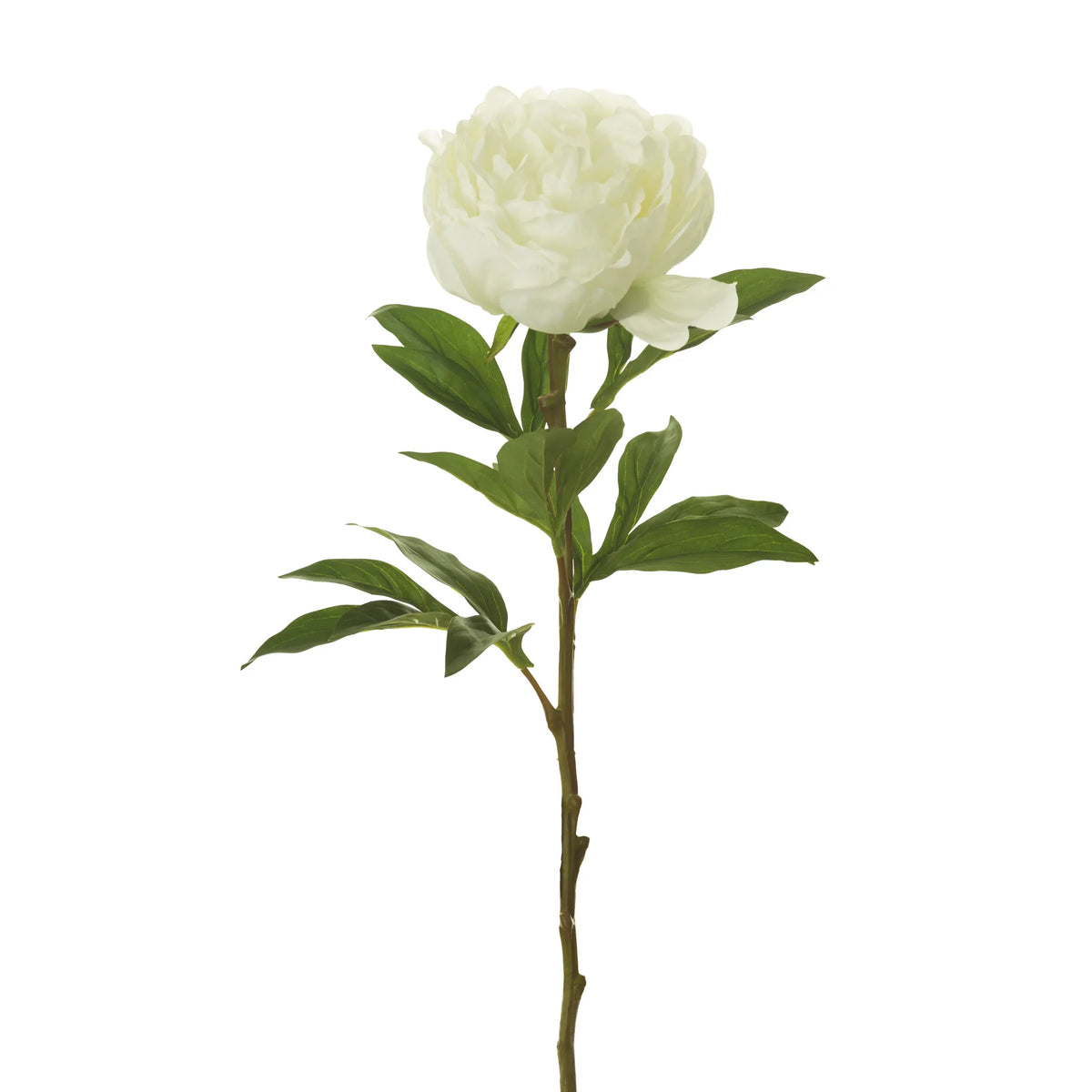 Peonía artificial de 69 cm, color crema