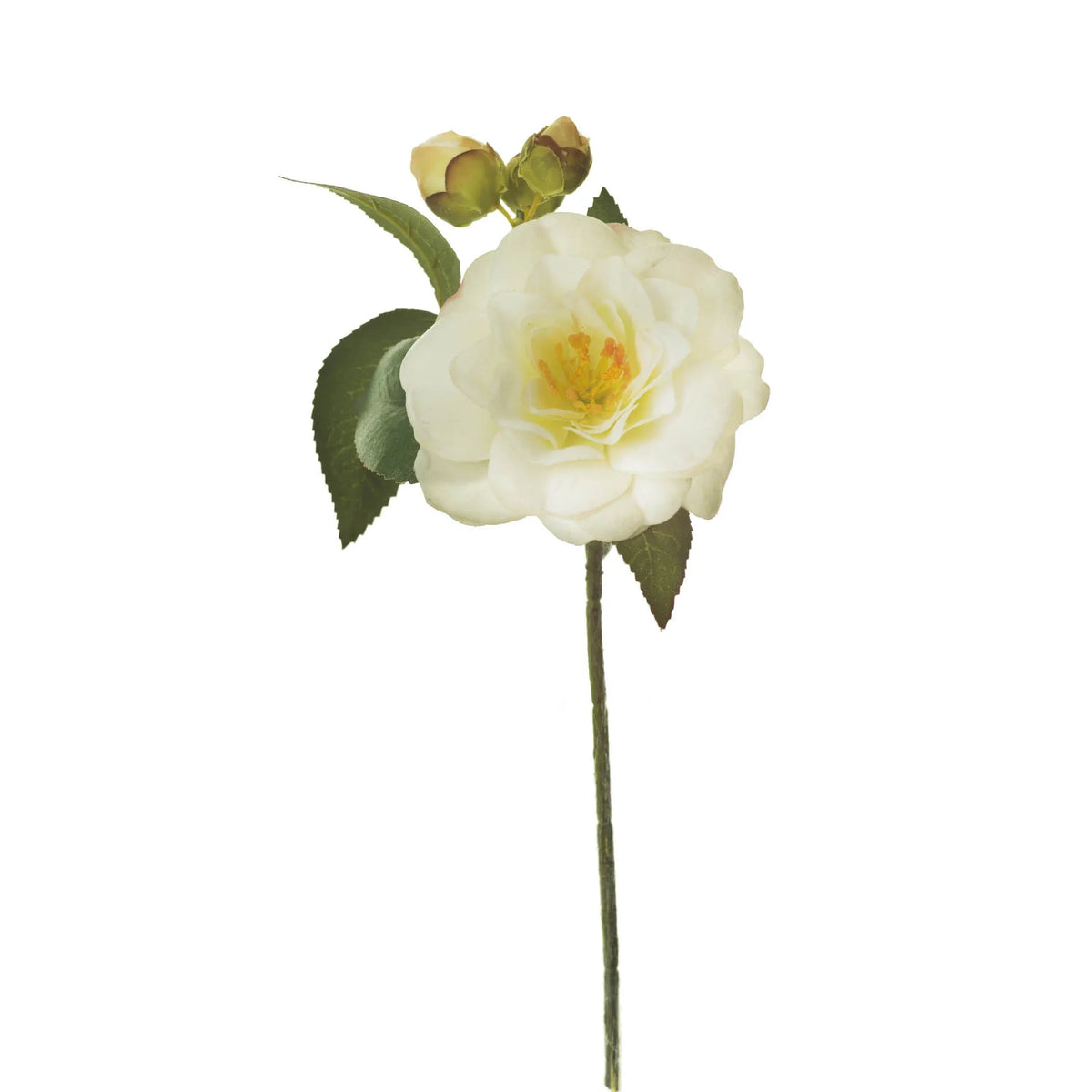 Pick de Camelia artificial de 15 cm, color blanco