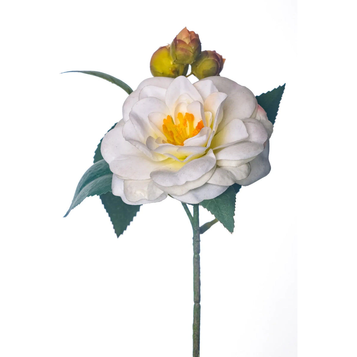 Pick de Camelia artificial de 15 cm, color blanco