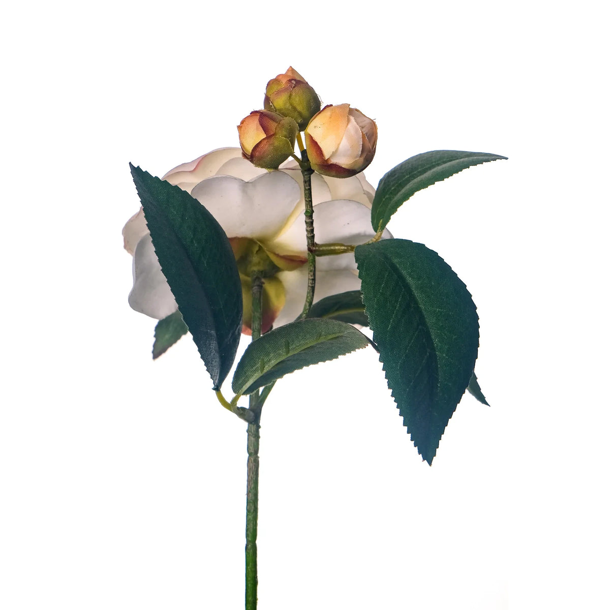 Pick de Camelia artificial de 15 cm, color blanco