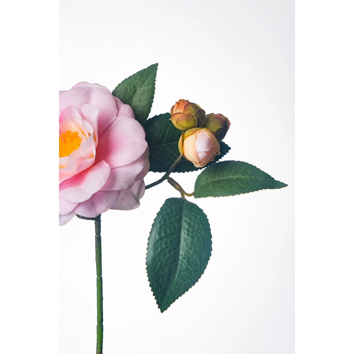 Pick de Camelia artificial de 15 cm, color rosa