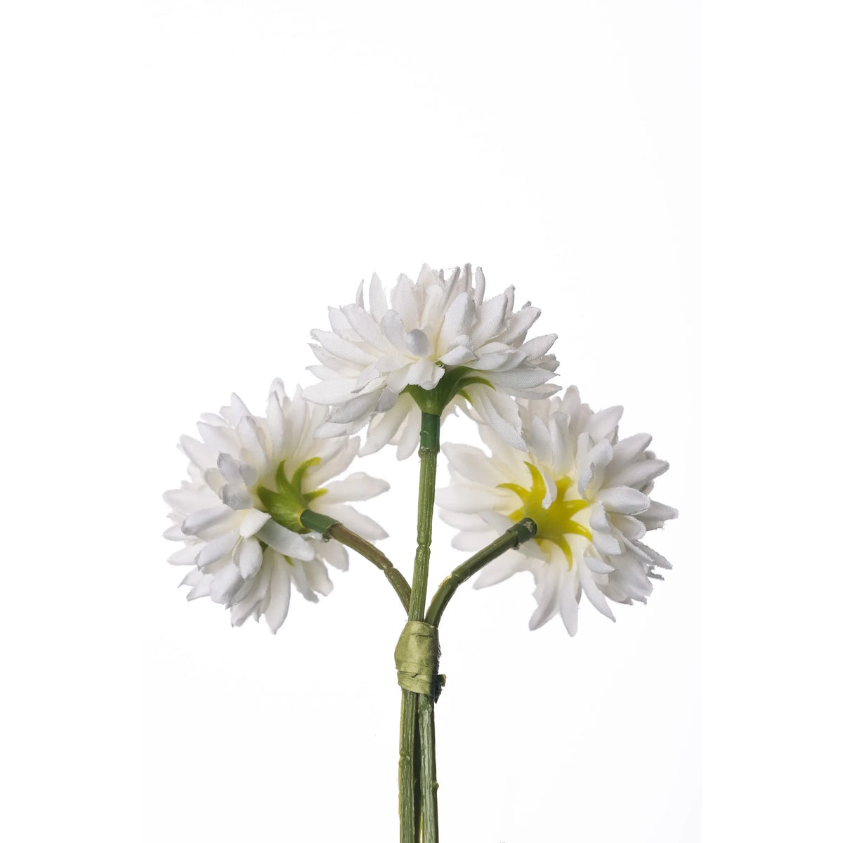 Pick de Crisantemos artificial de 15 cm, color blanco