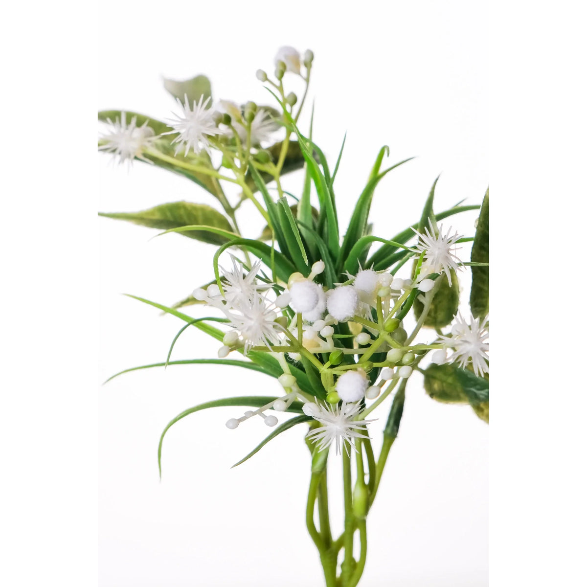 Pick de Gypsophila artificial de 26 cm, color blanco