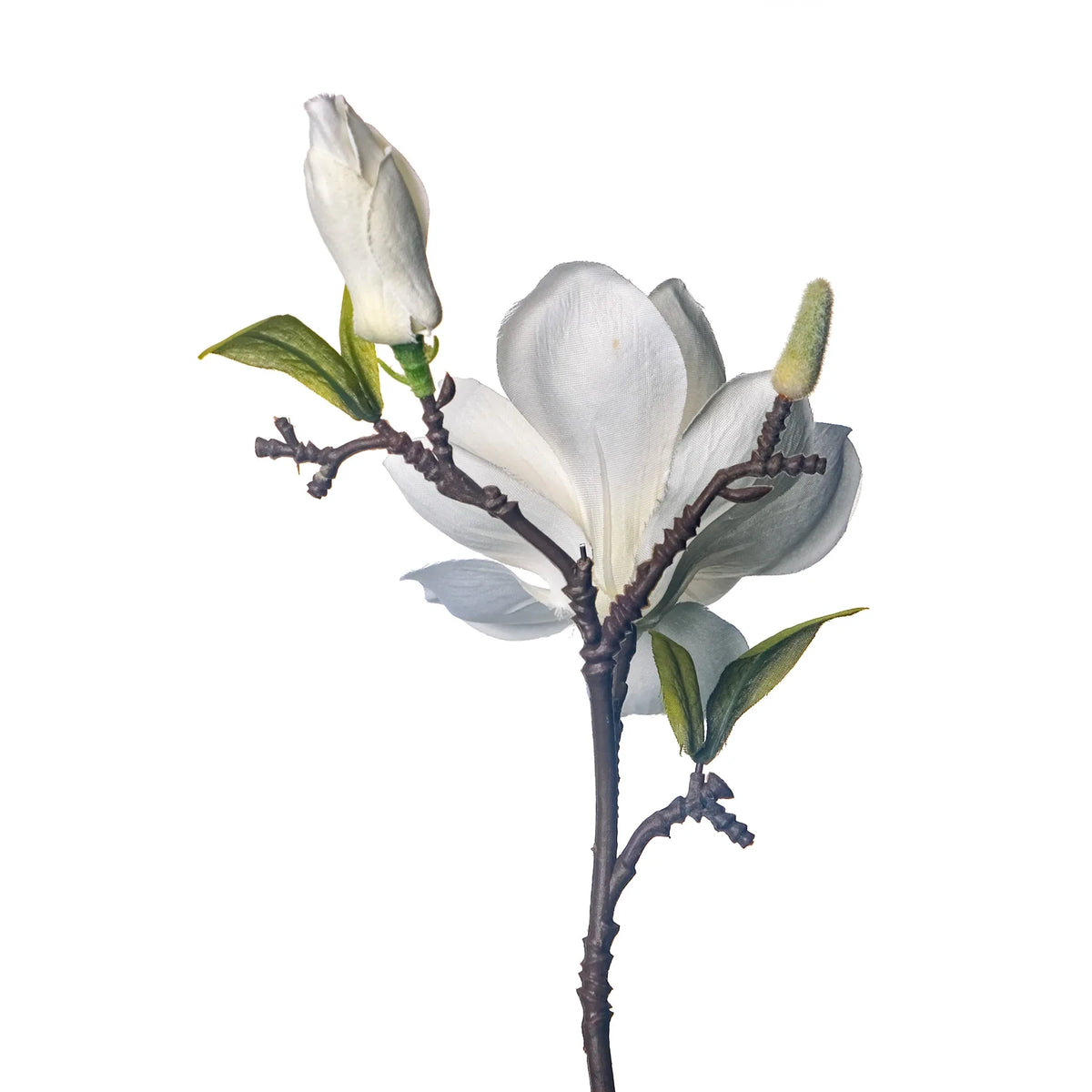 Pick de Magnolia artificial de 37 cm, color blanco