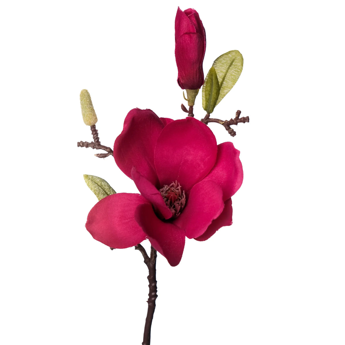 Pick de Magnolia artificial de 37 cm, color ciclamen