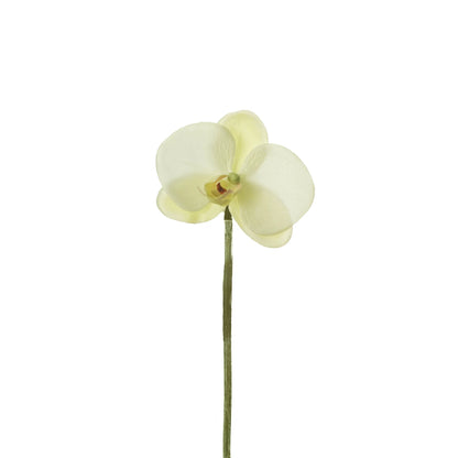 Pick de Orquídea Phalaenopsis artificial de 22 cm, color blanco