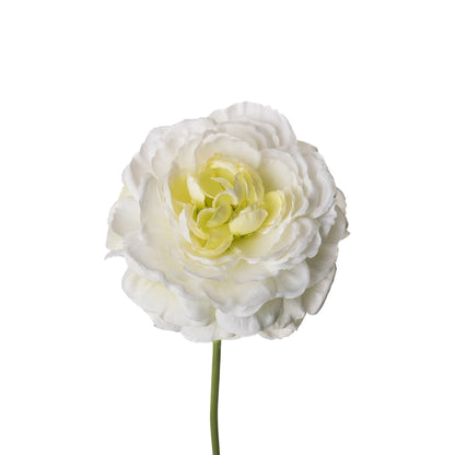 Pick de Ranúnculo artificial de 23 cm, color blanco