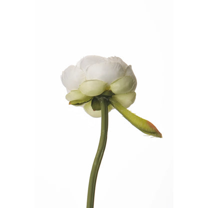 Pick de Ranúnculo artificial Mini de 23 cm, color blanco