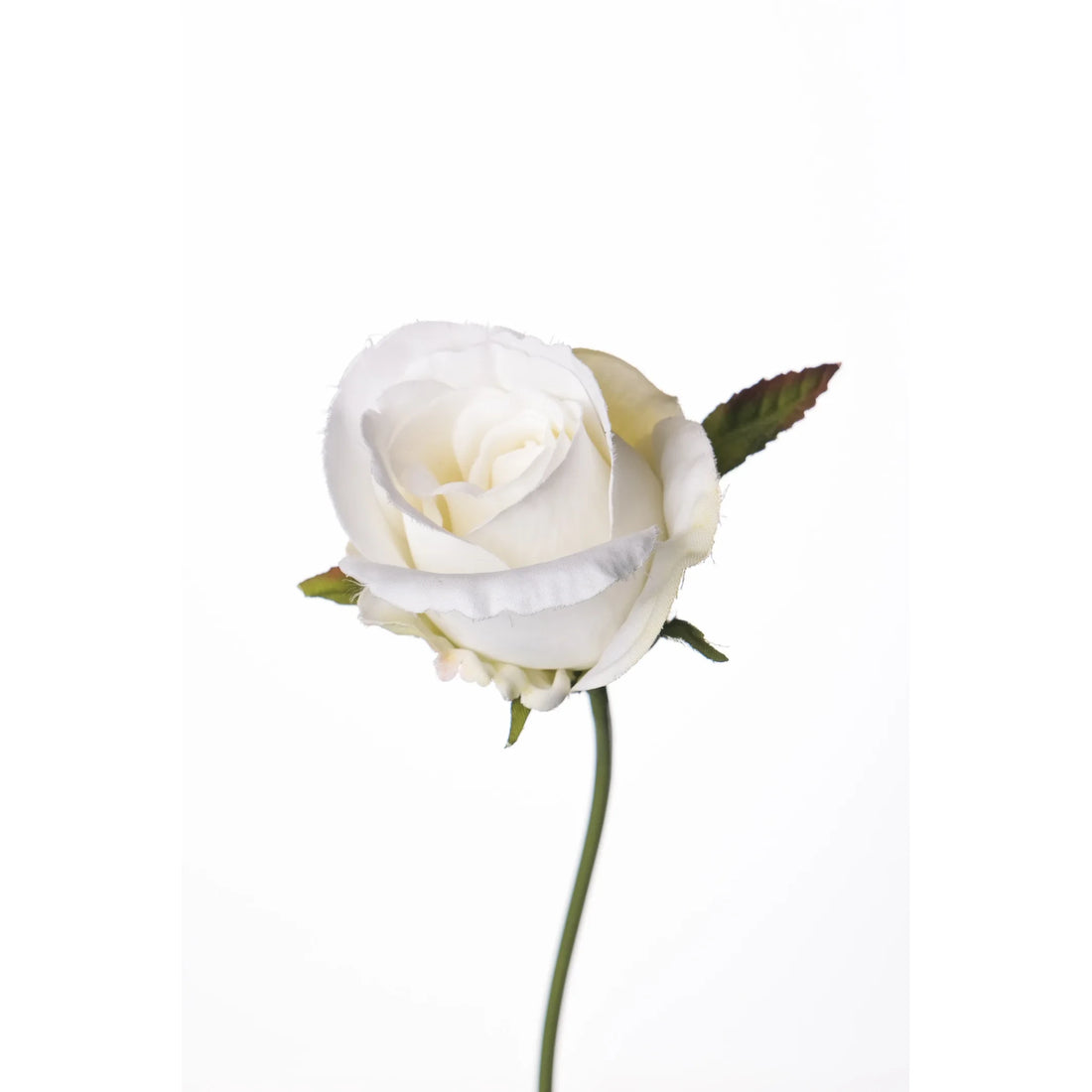 Pick de Rosa artificial en Capullo de 28 cm, color blanco