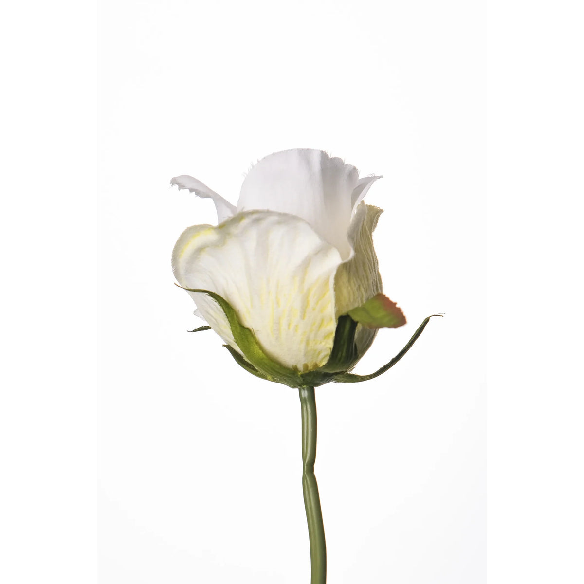 Pick de Rosa artificial en Capullo de 28 cm, color blanco