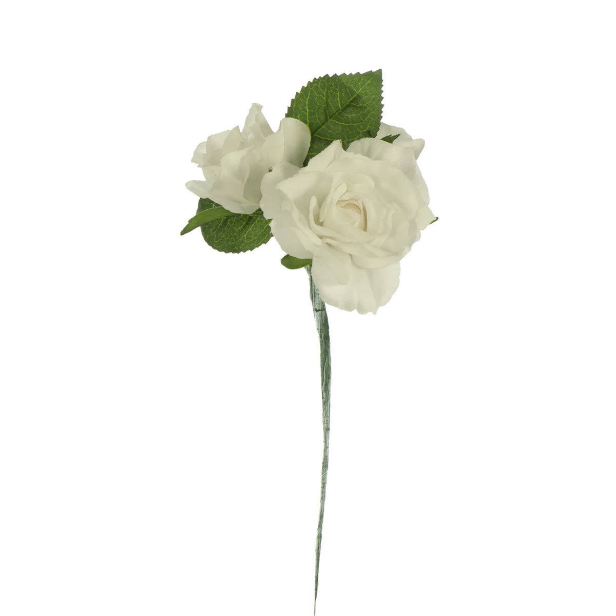 Pick de Rosas artificial con Hoja de 20 cm, color blanco
