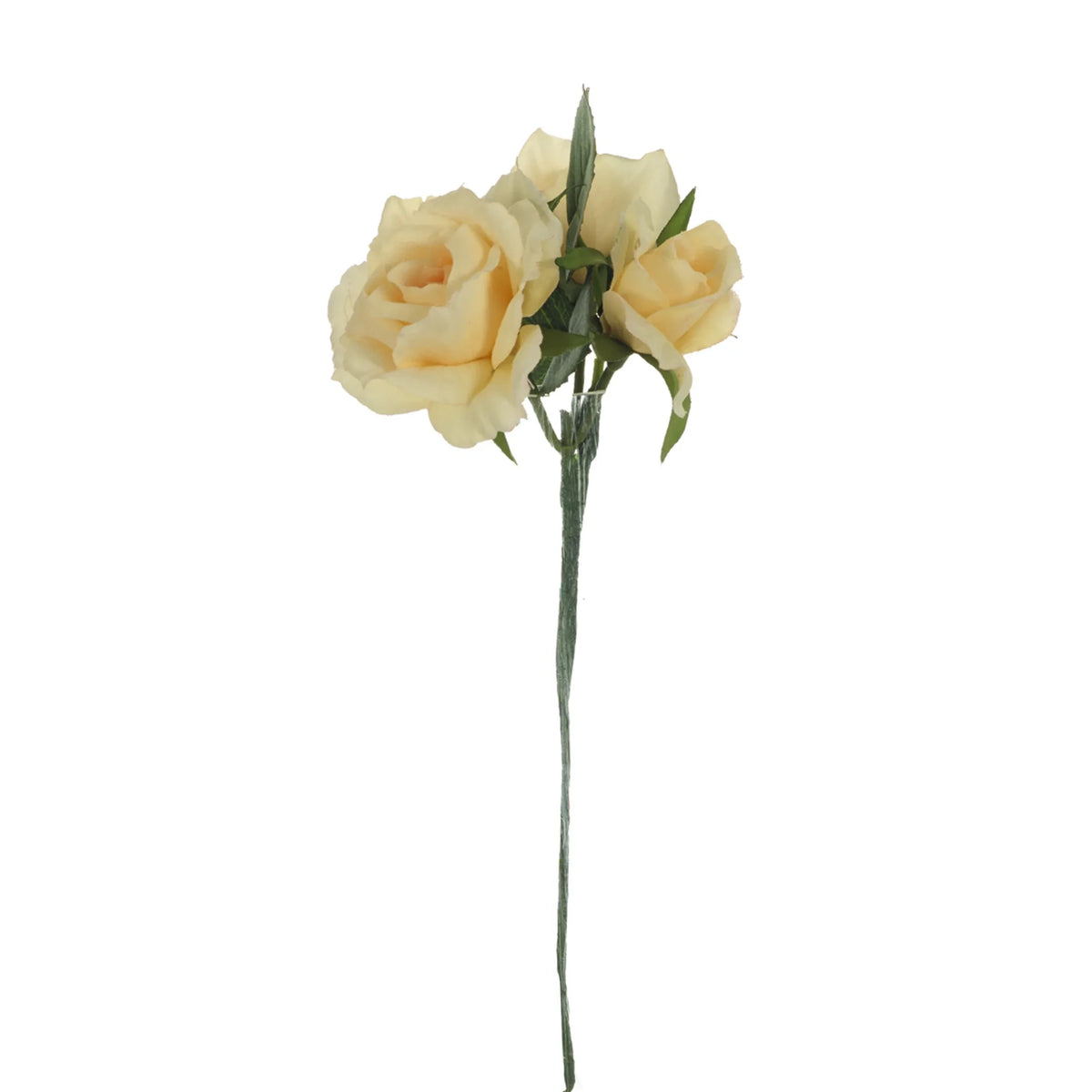 Pick de Rosas artificial con Hoja de 20 cm, color crema