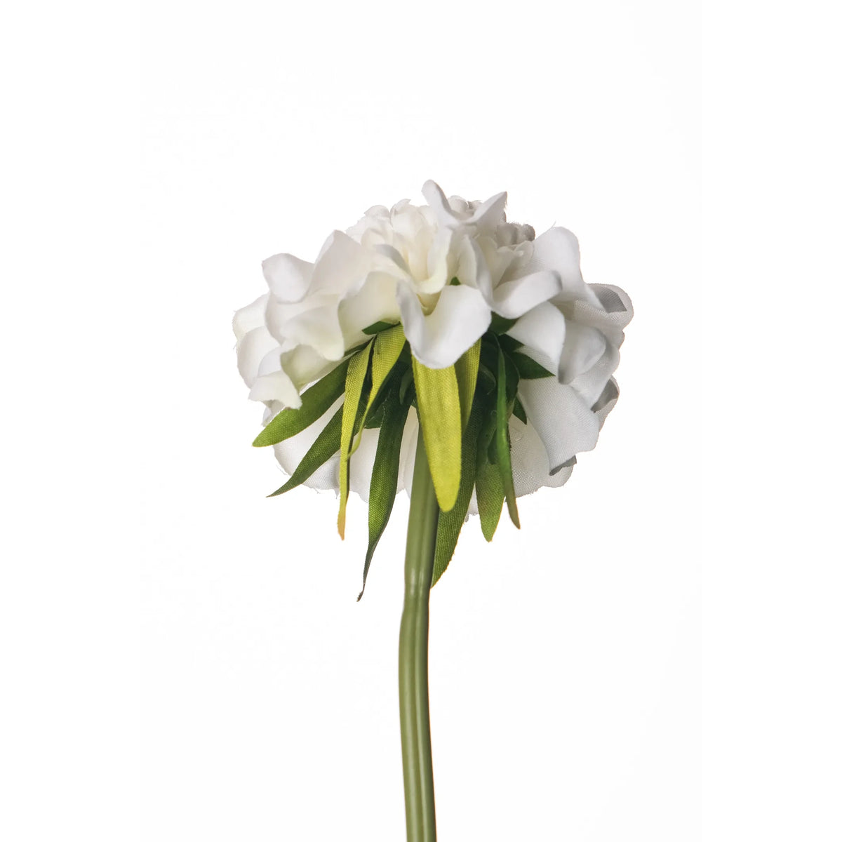 Pick de Scabiosa artificial de 23 cm, color blanco