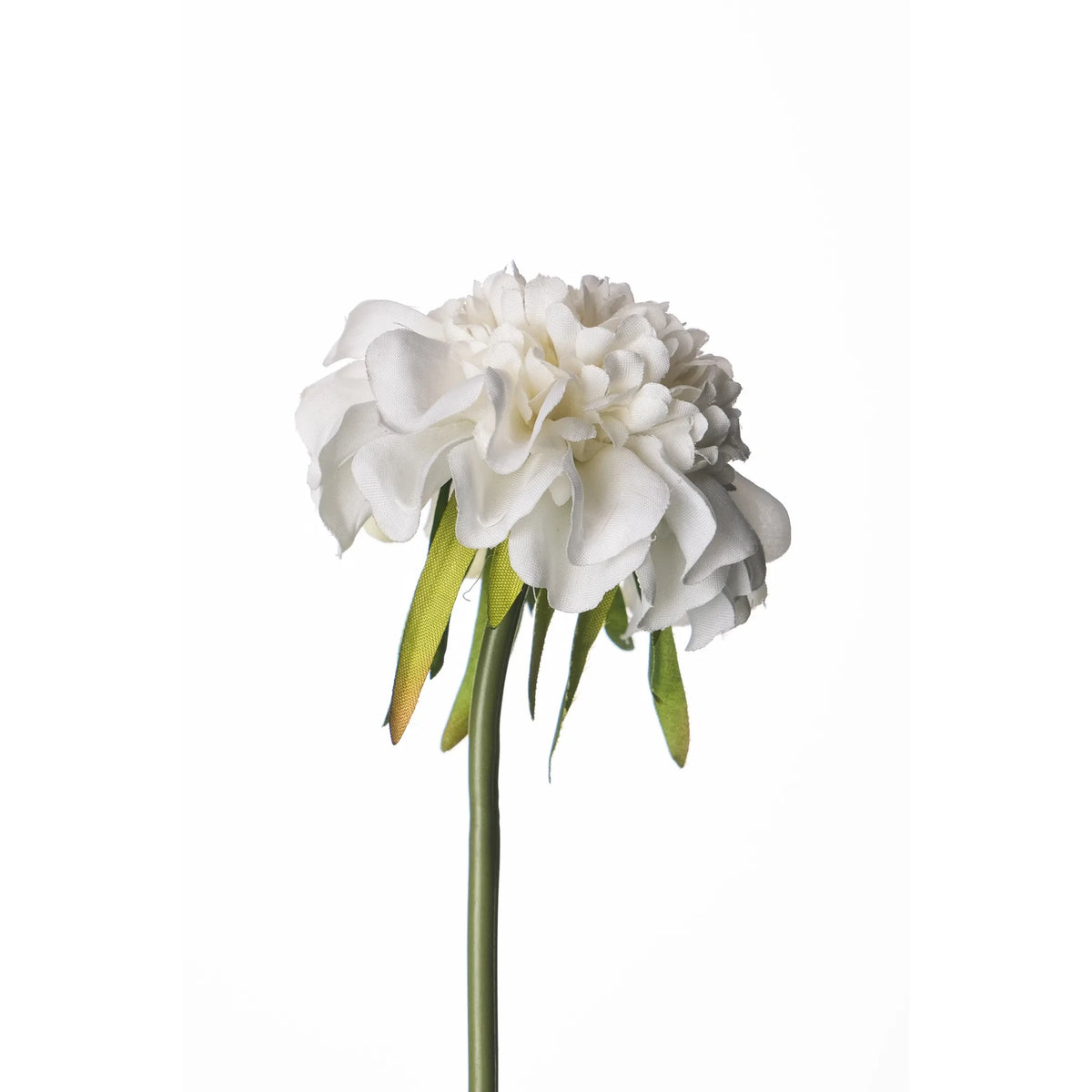 Pick de Scabiosa artificial de 23 cm, color blanco