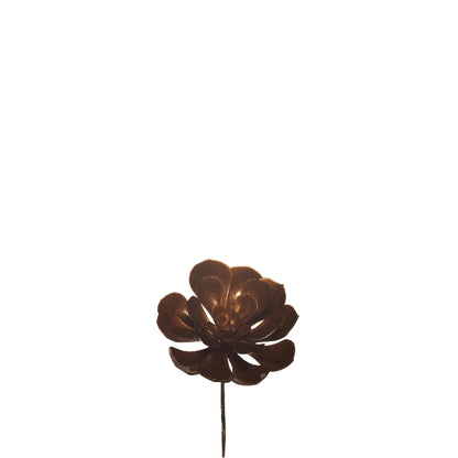 Pick de Suculenta Bronce artificial Mediano de 20 cm, color burdeos