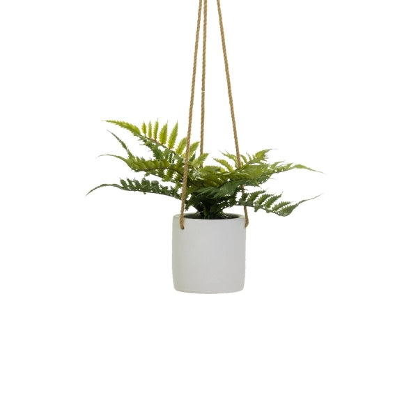 Planta Decorativa Artificial de Polietileno y Cemento | 30x30x24 cm – Verde y Blanco