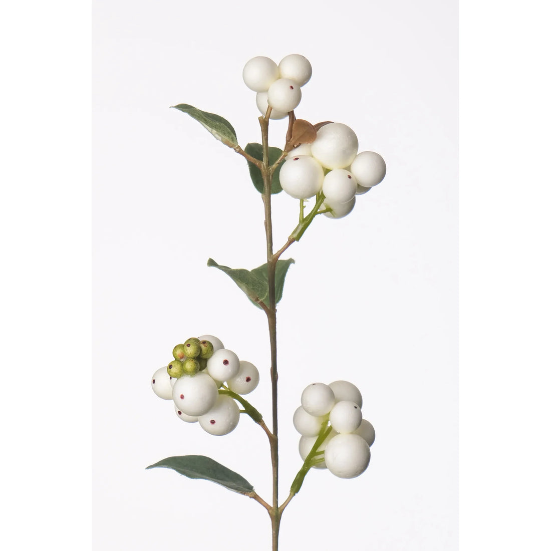 Rama de Bayas Blancas artificial de 70 cm, color blanco