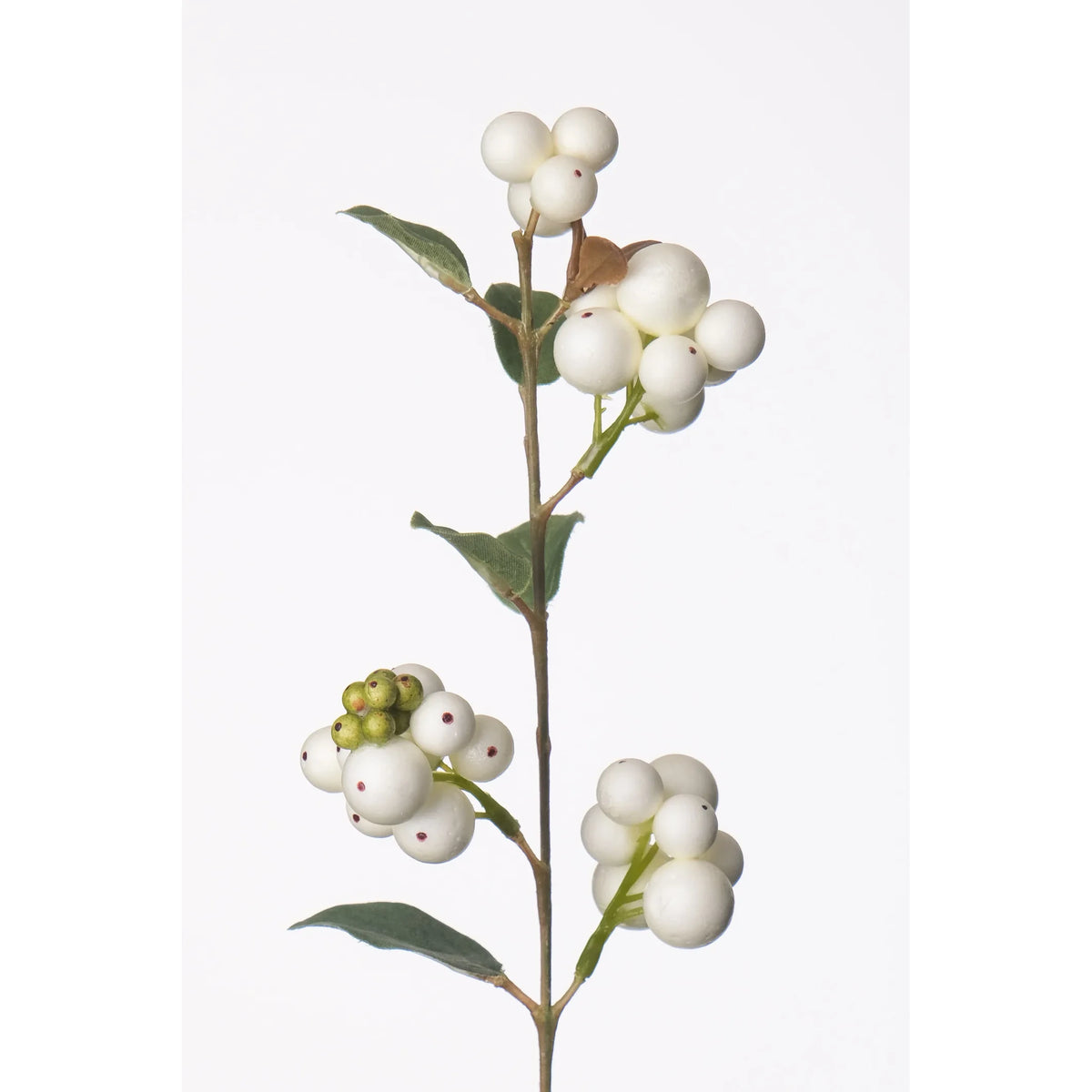 Rama de Bayas Blancas artificial de 70 cm, color blanco
