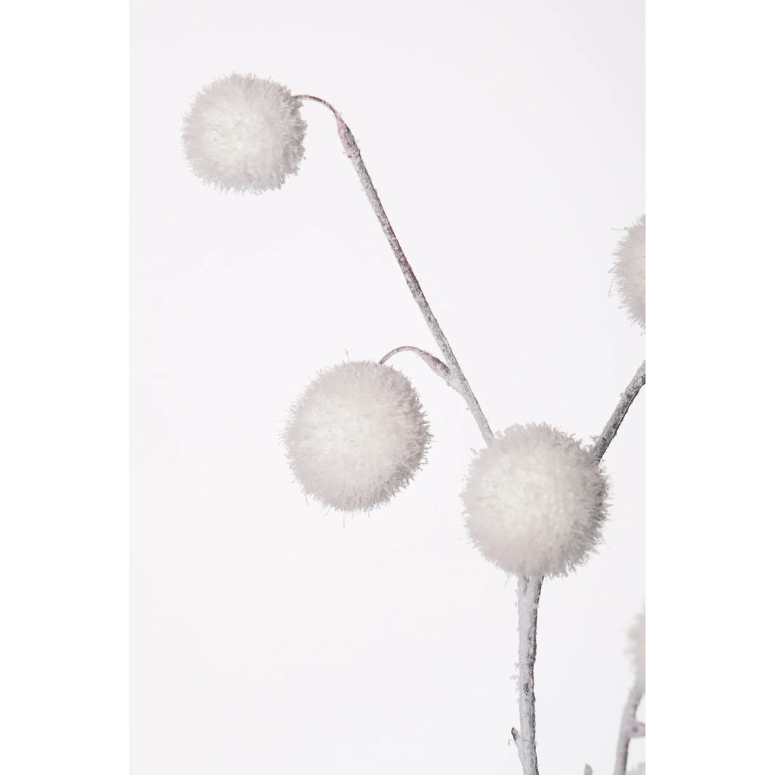 Rama de Bolas Copo de Nieve artificial de 80 cm, color blanco