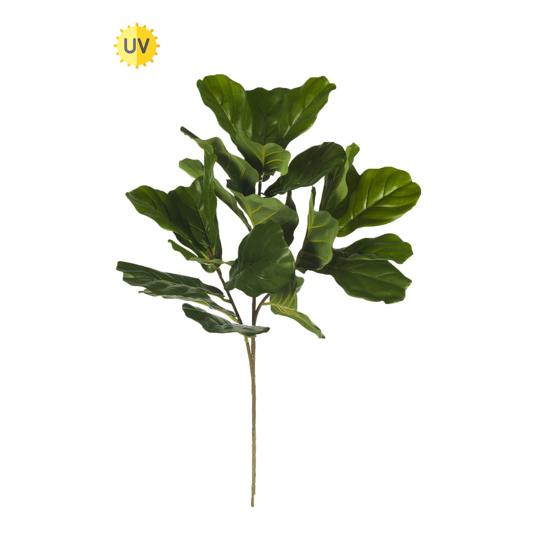 Rama de Ficus Lyrata artificial UV de 86 cm, color verde