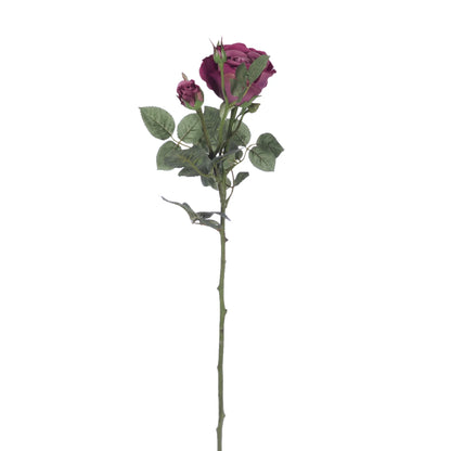 Ramaje de Rosa artificial de 66 cm, color rosa fuerte