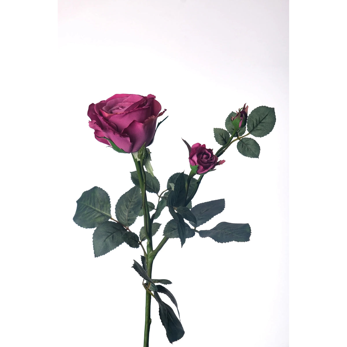 Ramaje de Rosa artificial de 66 cm, color rosa fuerte