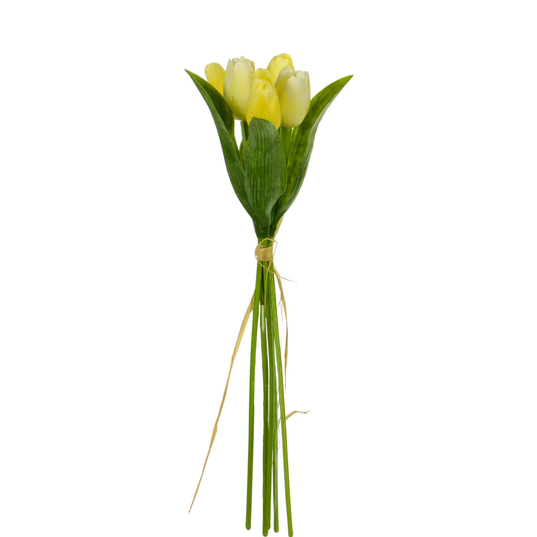 Ramo artificial de 5 Tulipanes de 40 cm, color amarillo