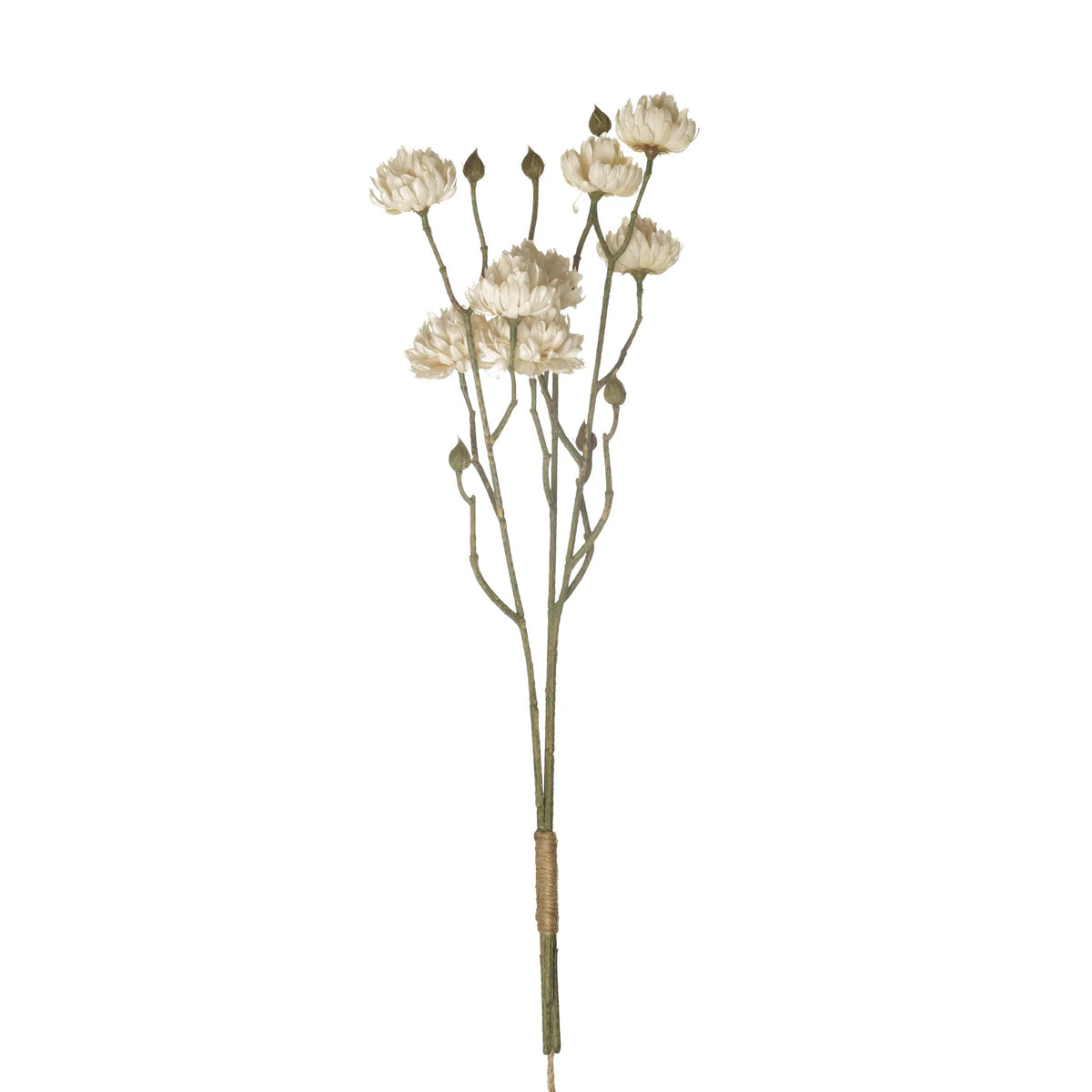Ramo artificial de Capullos de Crisantemo de 55 cm, color crema