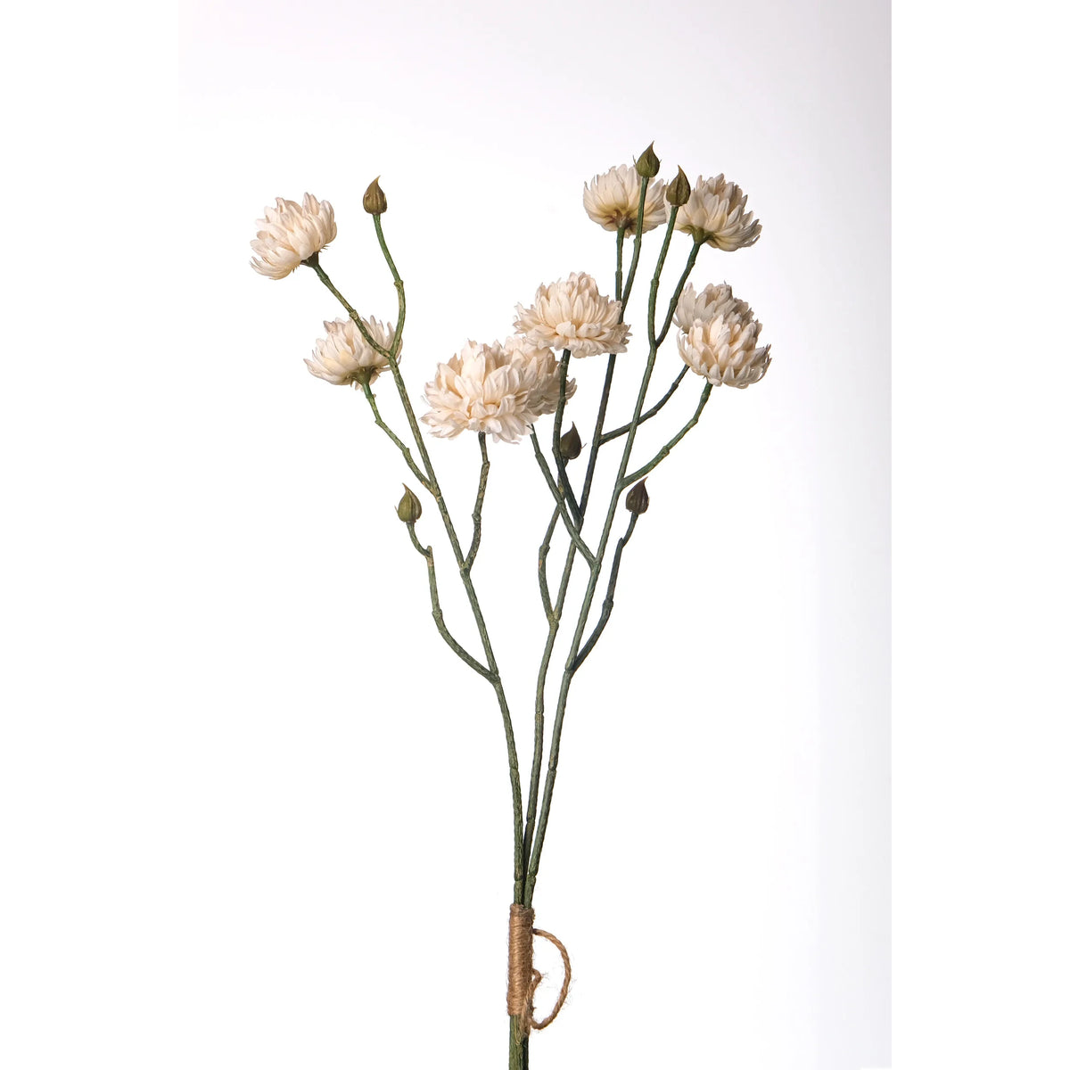 Ramo artificial de Capullos de Crisantemo de 55 cm, color crema