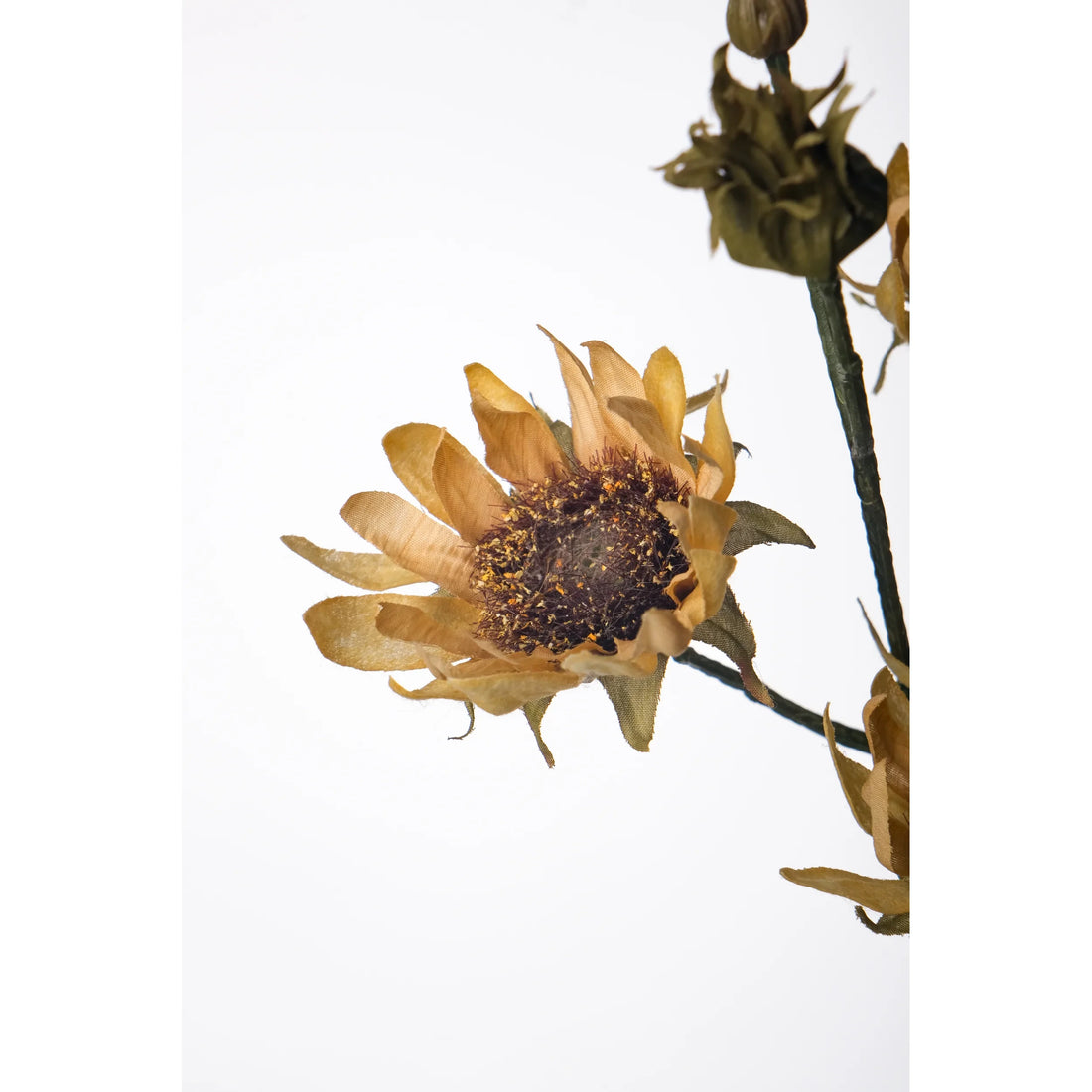 Ramo artificial de Capullos de Girasol de 55 cm, color mostaza