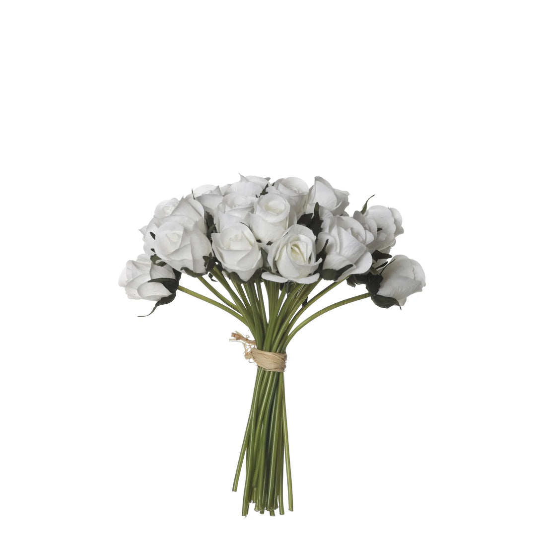 Ramo artificial de Capullos de Rosa de 25 cm, color blanco