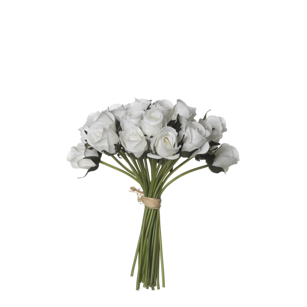 Ramo artificial de Capullos de Rosa de 25 cm, color blanco