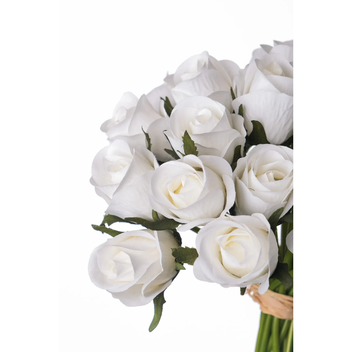 Ramo artificial de Capullos de Rosa de 25 cm, color blanco