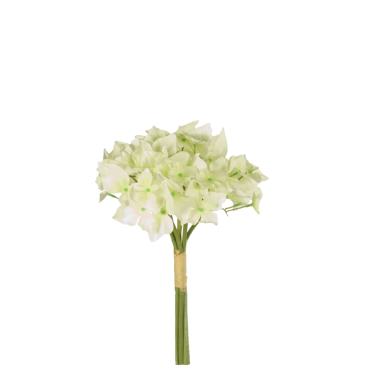 Ramo artificial de Hortensias de 27 cm, color blanco