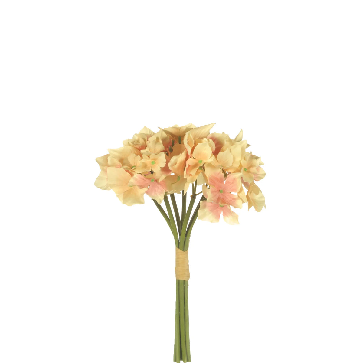 Ramo artificial de Hortensias de 27 cm, color melocotón