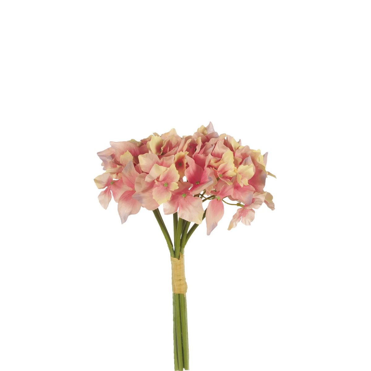 Ramo artificial de Hortensias de 27 cm, color rosa