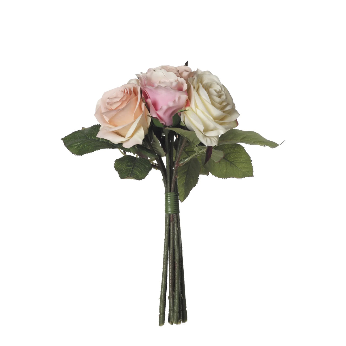 Ramo artificial de Rosas de 29 cm, color rosa pálido